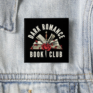 Dark Romance Book Club Red Floral 15 Cm Square Badge