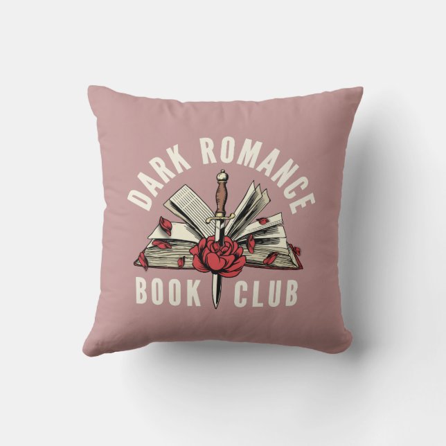 Dark Romance Book Lover Pink Gift  Cushion (Back)