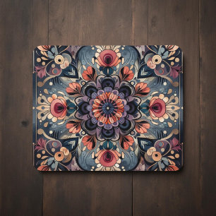Dark Romance Burgundy Art Deco Floral Summer Mouse Mat