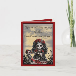 Dark Romance_ Crimson Rose Thank You Card