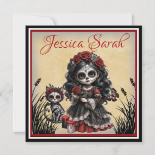 Dark Romance_ Crimson Rose Thank You Card