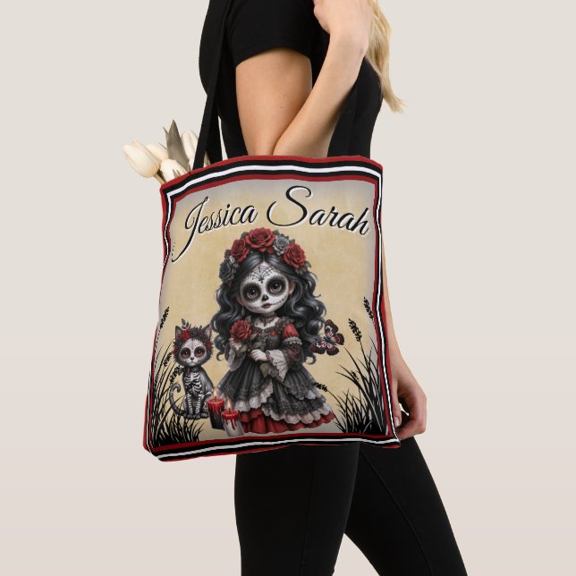 Dark Romance_ Crimson Rose Tote Bag (Close Up)
