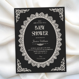 Dark Romance elegant baby shower Invitation