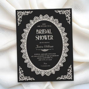 Dark Romance elegant bridal shower Invitation