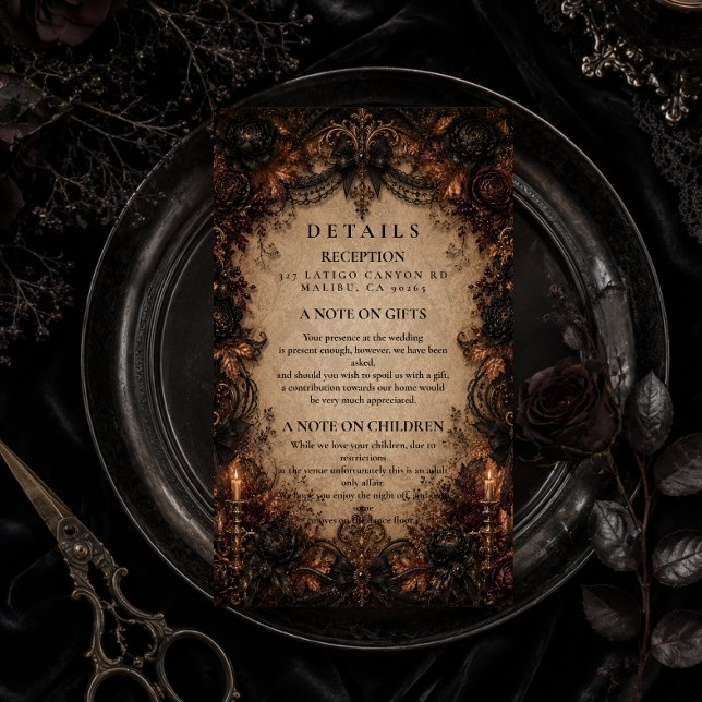 Dark Romance Fall Wedding Enclosure Card (Creator Uploaded)