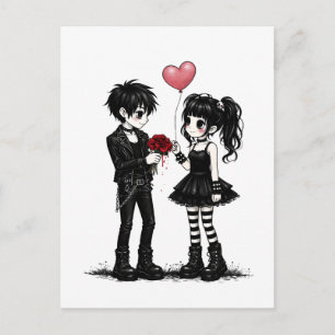 Dark Romance Goth Valentine Postcard