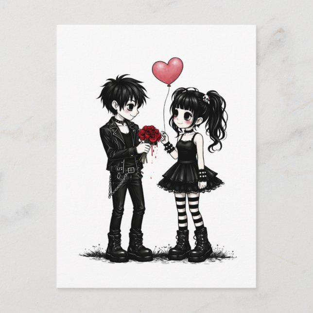 Dark Romance Goth Valentine Postcard (Front)