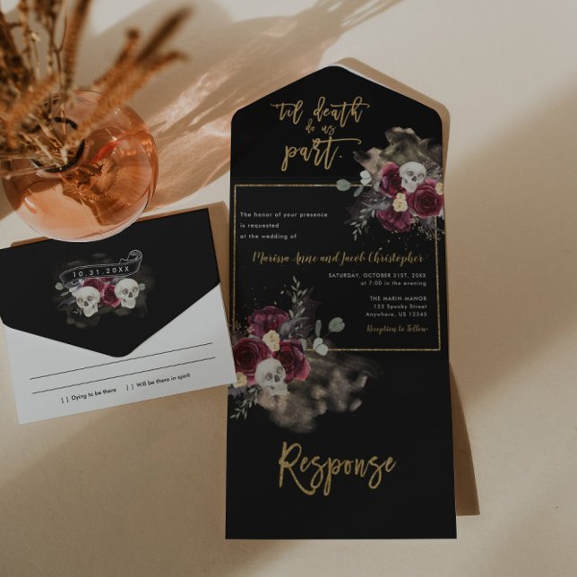 Dark Romance Gothic All in One Wedding Invitation (Creator Uploaded)