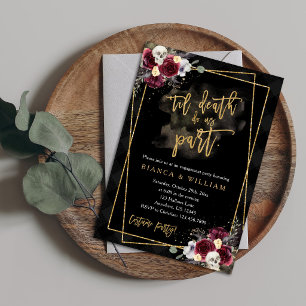 Dark Romance Gothic Engagement Party Invitation
