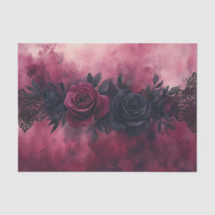 Dark Romance: Gothic Rose and Lace Design Tissue Paper