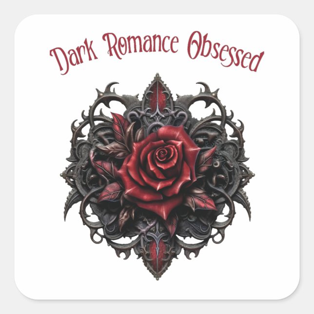 Dark Romance Obsessed Square Sticker (Front)