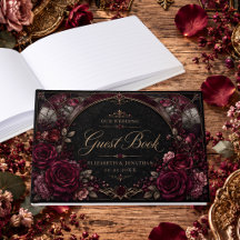 Dark Romance Stained Glass Burgundy Wedding