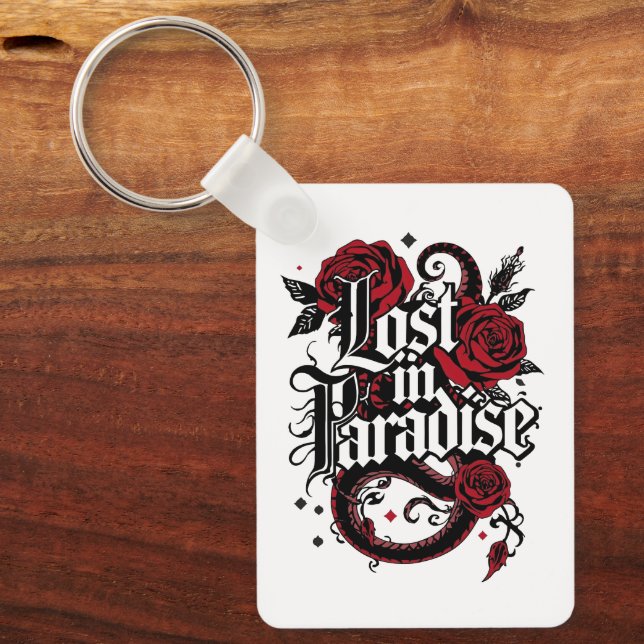Dark Romance Tattoo Style Quote Key Ring (Front)