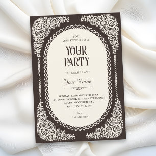 Dark romance victorian lace invitation