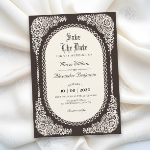 Dark romance victorian lace save the date