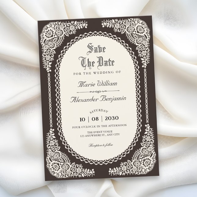 Dark romance victorian lace save the date (Creator Uploaded)