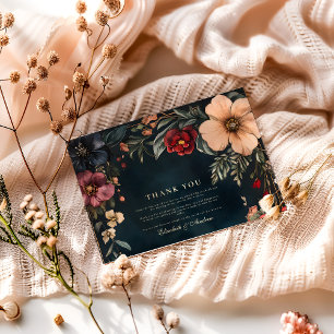 Dark Romance Wedding Theme Thank You Card