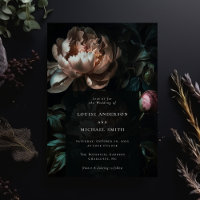 Dark Romantic Black Peony Floral Wedding