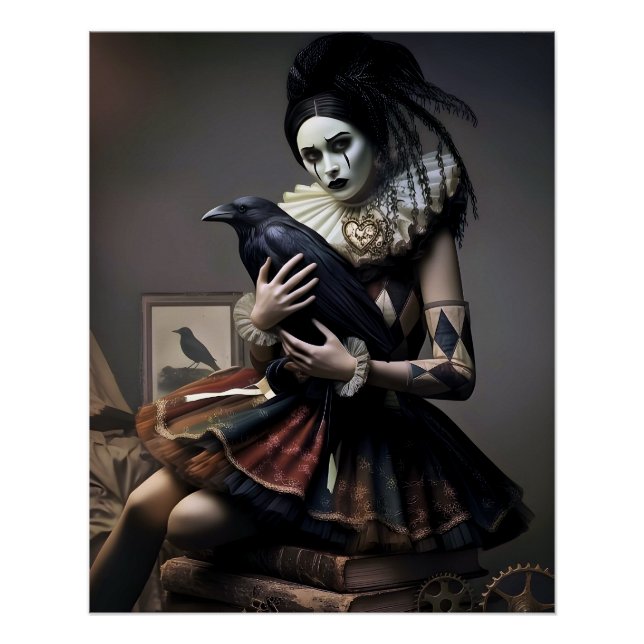 Dark Romantic Crow Motif Poster (Front)