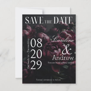 Dark Romantic Elegant Magazine Photo Save The Date