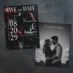 Dark Romantic Elegant Magazine Photo Save The Date