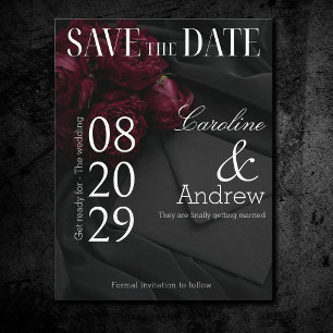 Dark Romantic Elegant Magazine Photo Save The Date