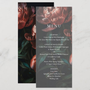 Dark Romantic Fine Art Floral Wedding Menu