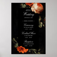 Dark Romantic Floral Dutch Masters Wedding Welcome