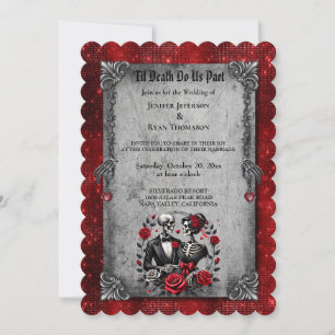Dark Romantic Floral Gothic wedding invitation