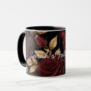 Dark Romantic Floral Personalised Coffee Mug Fall