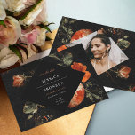 Dark Romantic Floral Roses Dutch Save the Date Invitation<br><div class="desc">Background painting reproduction by Dutch Master,  Elias van den Broeck.  Customise the diamond colour or change the background image as desired. All of the text is editable.  Photo backer optional</div>