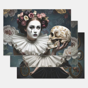 Dark Romantic Gothic Design Wrapping Paper Sheet