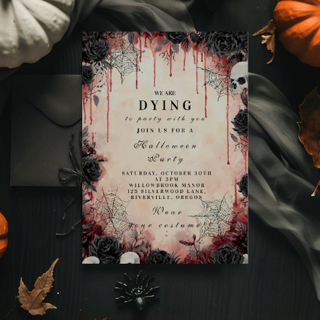 Dark Romantic Gothic Halloween Bash Invitation (Creator Uploaded)