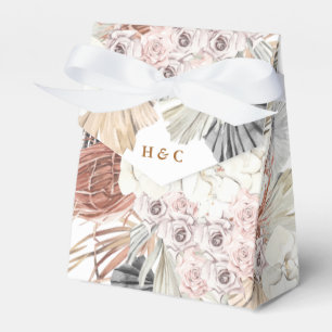 Dark Romantic Pampas Dried Grass Floral Elegant Favour Box