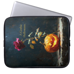 Dark Romantic Pumpkin & Rose Laptop Sleeve