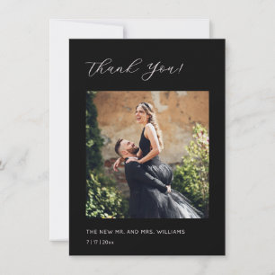  Dark Romantic Roses Watercolor Wedding  Thank You Card