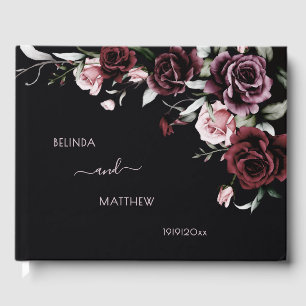 Dark Romantic Roses   Wedding Guest Book