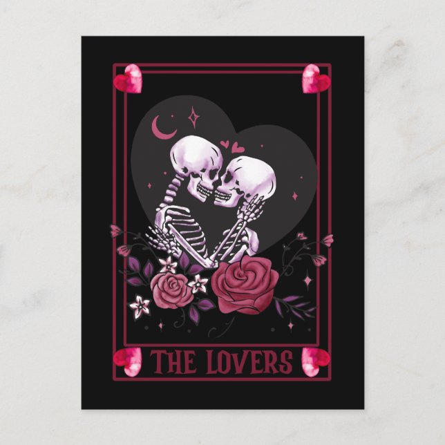 Dark Romantic Valloween Valentine  Postcard (Front)