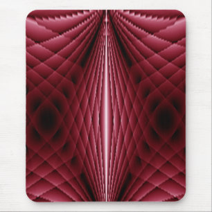 Dark Rose And Black Geometric Quilt Pattern Mouse Mat