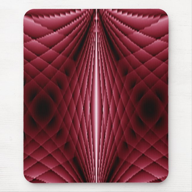 Dark Rose And Black Geometric Quilt Pattern Mouse Mat (Front)