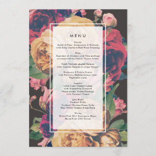 Dark Rose Botanical Fete Wedding Menu