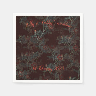 Dark rose cocktail napkin. Customizable. Napkin