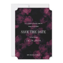 Dark Rose Garden Save the Date Cards