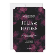 Dark Rose Garden Wedding Invitations