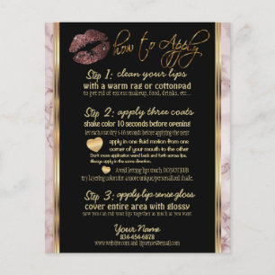 Dark Rose Glitter Lip Marble Instructions 2 Flyer