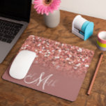 Dark Rose Gold Glitter Bling Personalised Mouse Mat<br><div class="desc">This design was created though digital art. It may be personalised in the area provide or customising by choosing the click to customise further option and changing the name, initials or words. You may also change the text colour and style or delete the text for an image only design. Contact...</div>