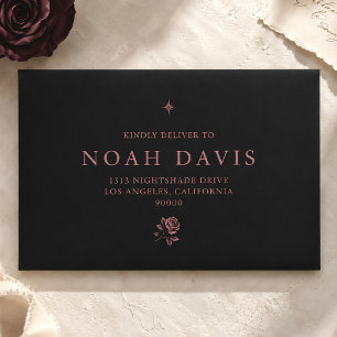 Dark Rose Gothic black velvet Envelope