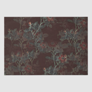 Dark Rose Gothic Rose Buds Decoupage Tissue Paper