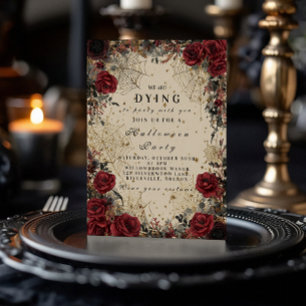 Dark Roses Gothic Halloween Celebration Invitation