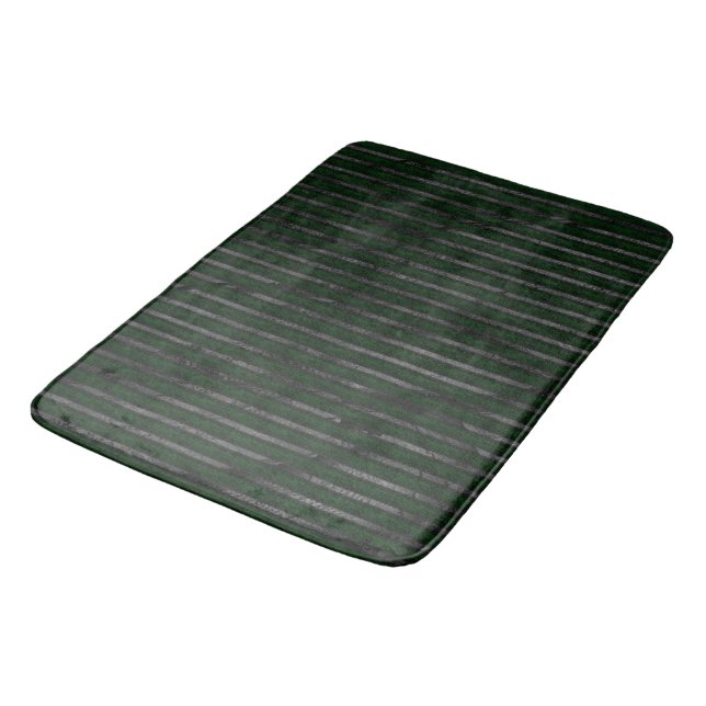 Dark rough stripes over stained abstract design bath mat (Angled)